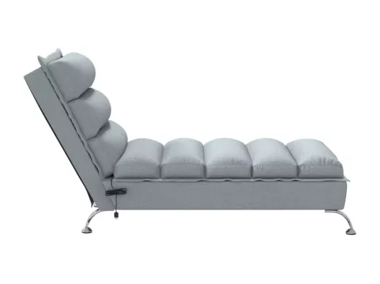 Prolenta Premium - Chaise longue de massage avec coussins gris clair tissu