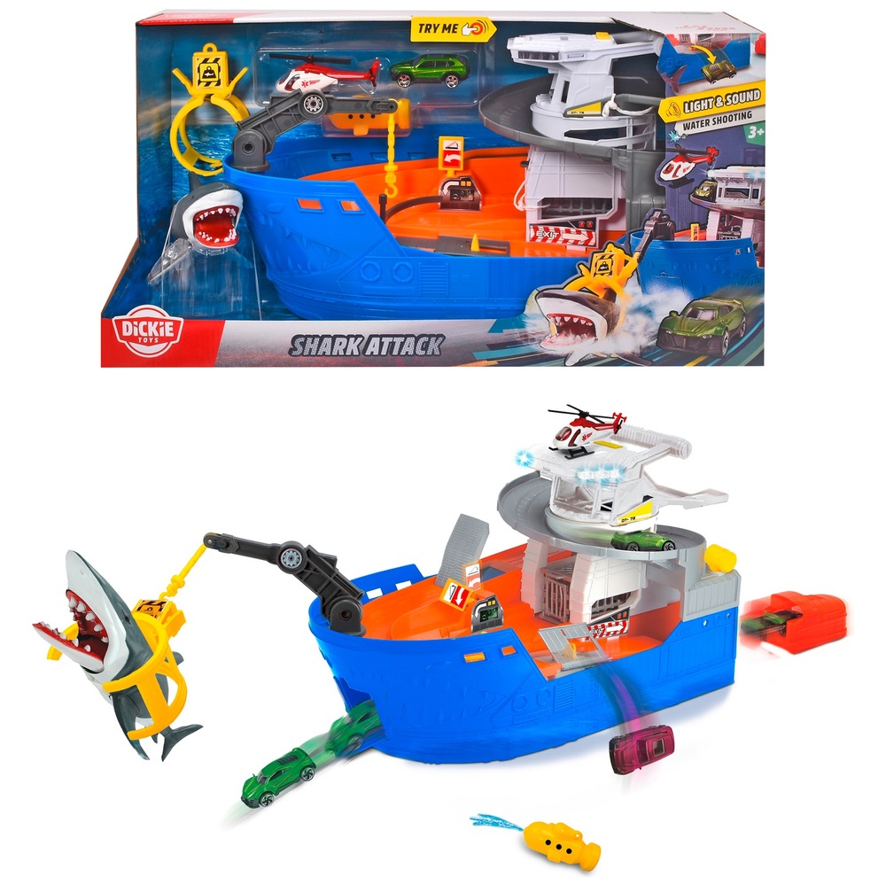 Super Wheelz Licht- und Sound-Haifischangriff-Boot-Spielset