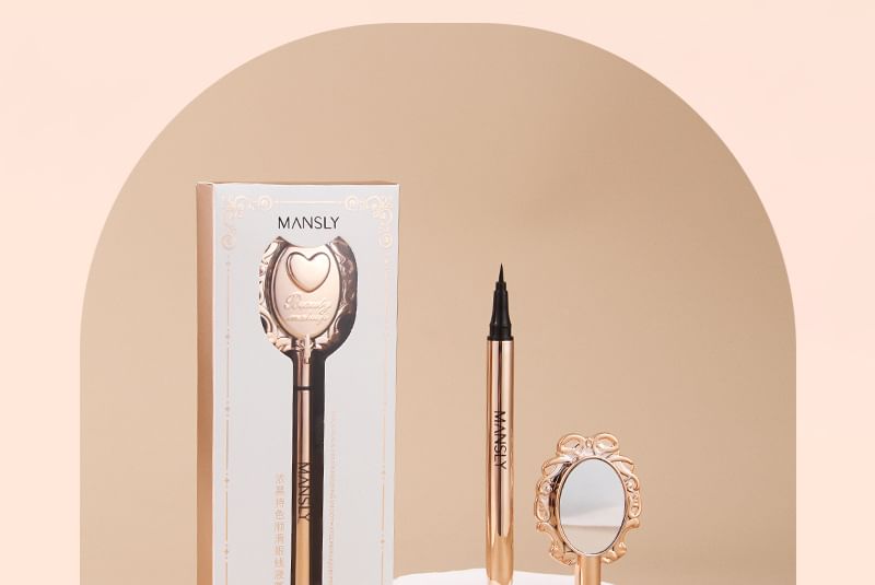 MANSLY - Intense zwarte gladde eyeliner met spiegel