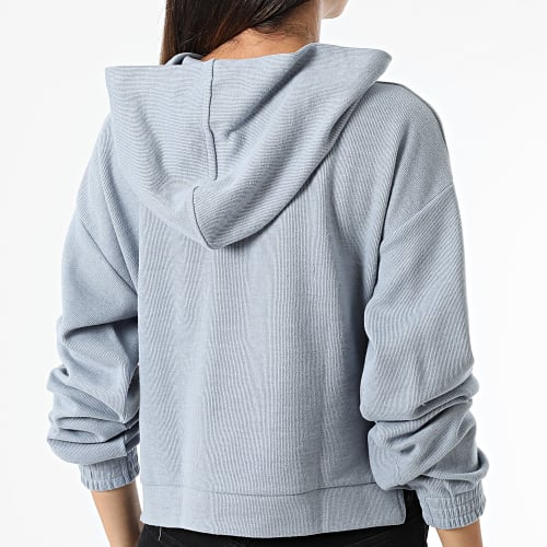Pull Capuche Femme Crop 10047013 Bleu Clair