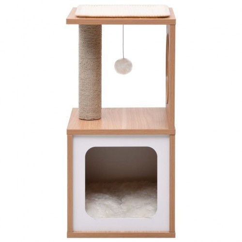Arranhador para gatos vidaXL com tapete de sisal, branco