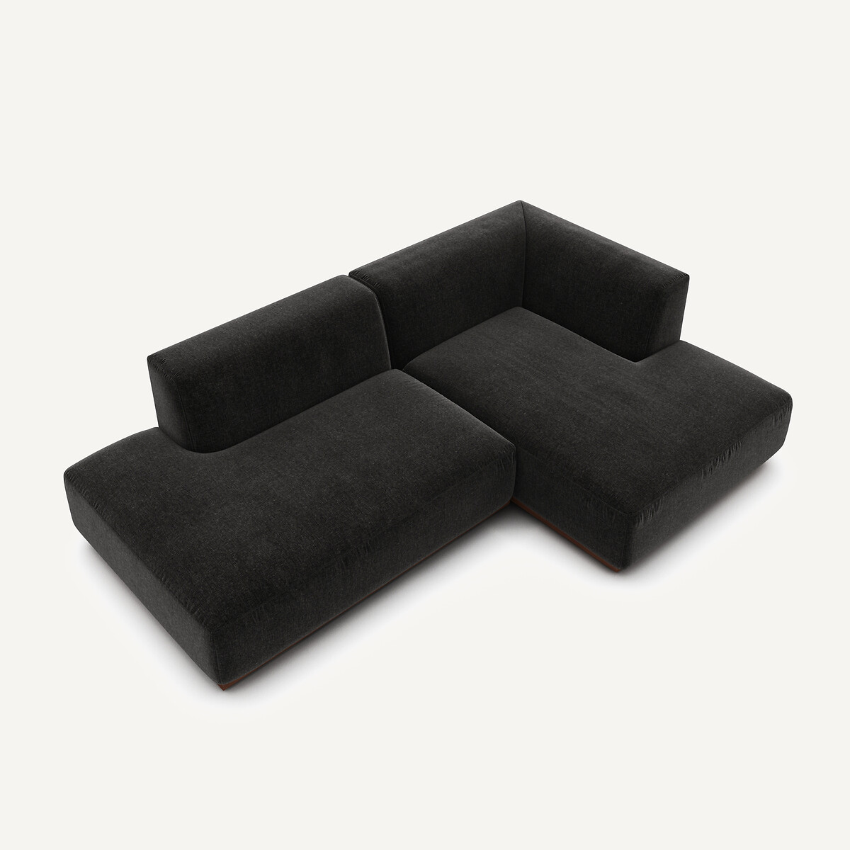 AM.PM<br>Sofá de canto direito em veludo chenille, Jacopo