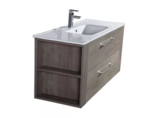 Meuble simple vasque 120 cm chêne gris Aquanoma