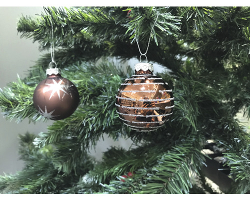Kerstboomballen Lafiora Ø 6 cm bruin 6 st.