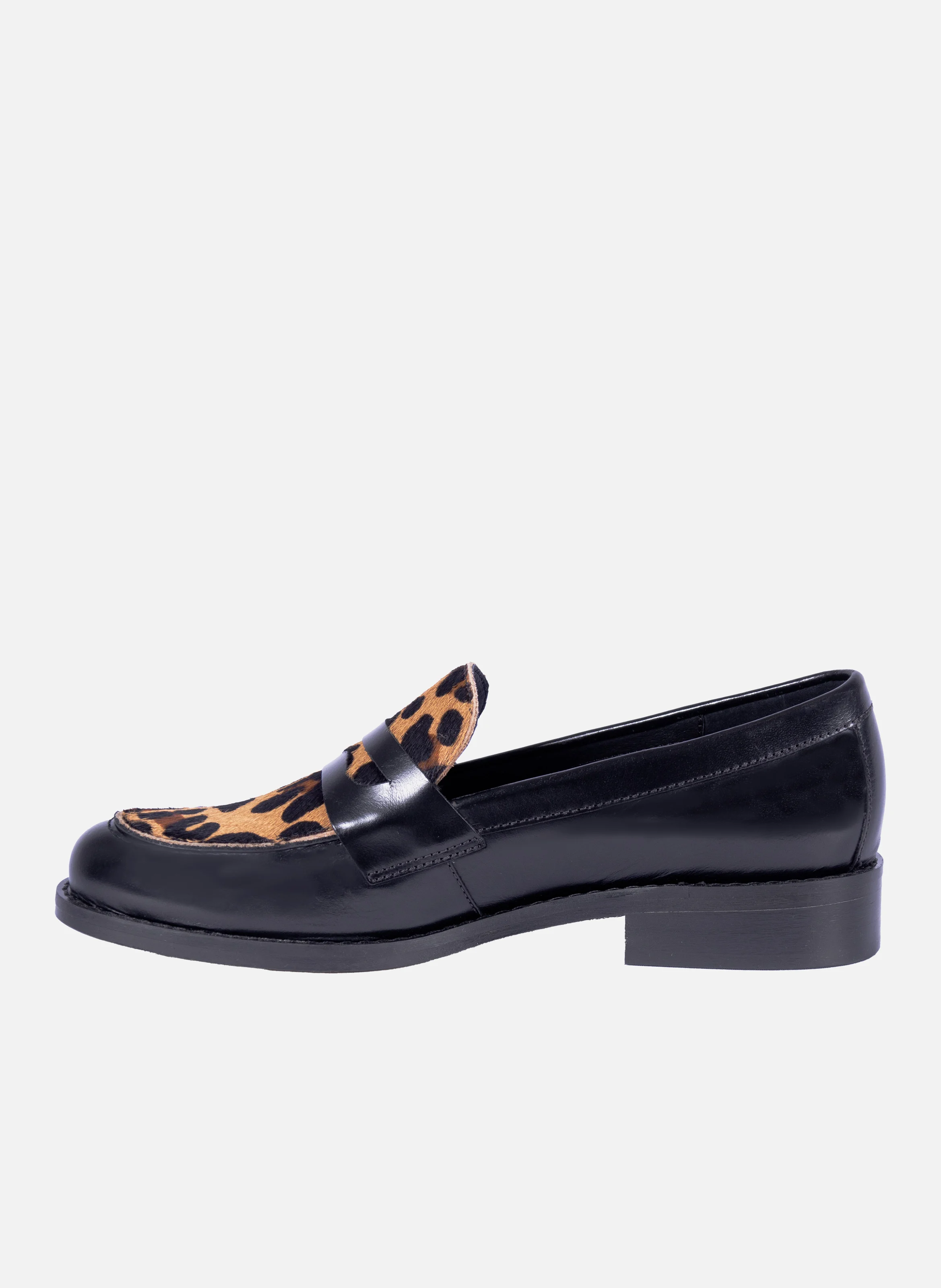 Mocassins cuir imprimé | Noir