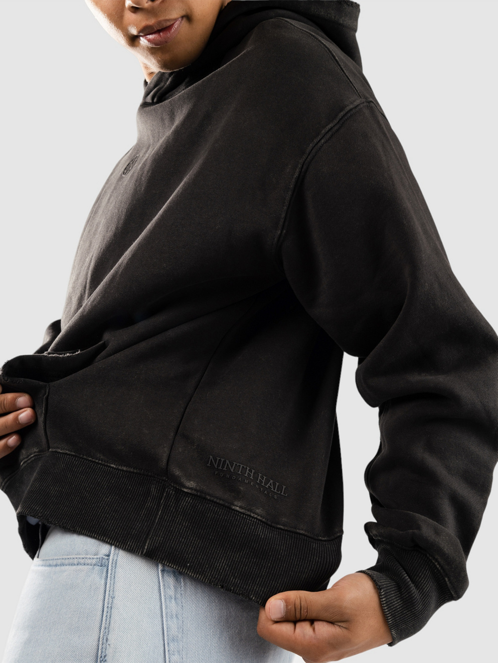 Ninth Hall Fundamental Hoodie ash mineral wash