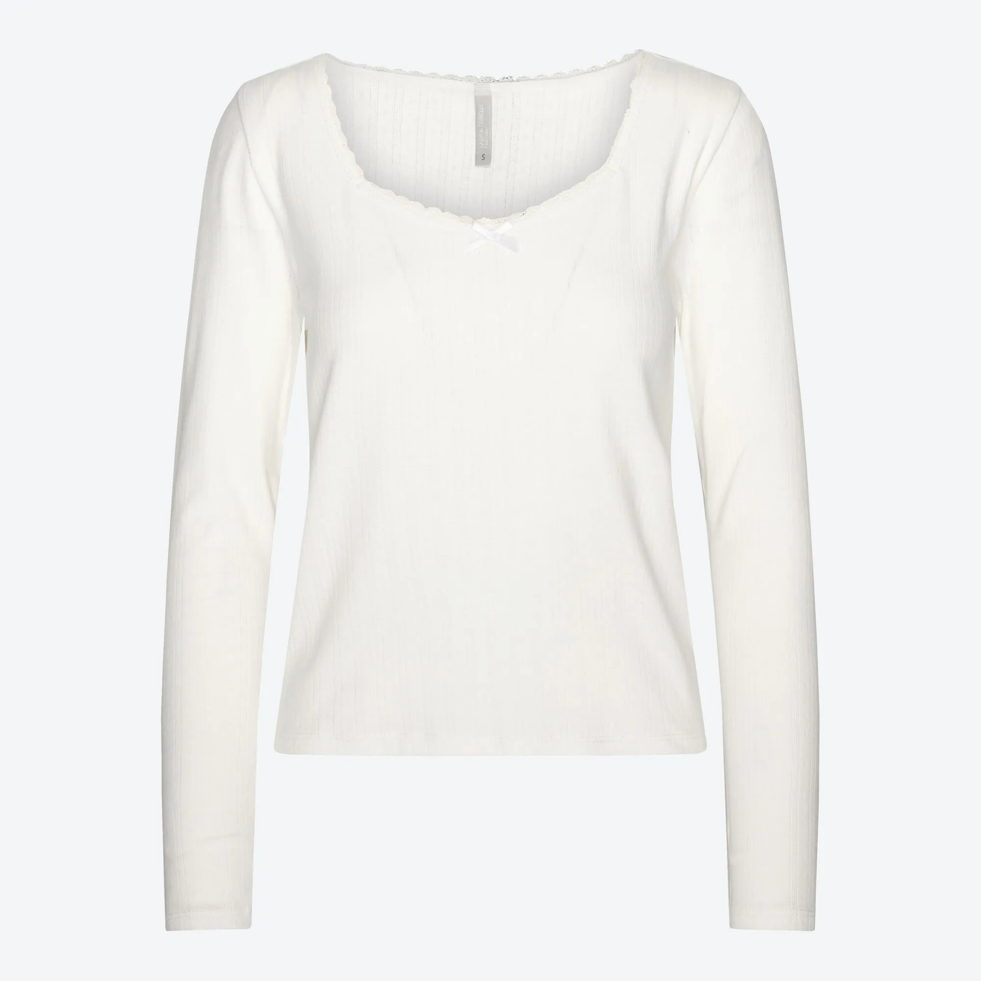Damen-Shirt mit Spitze am Ausschnitt
