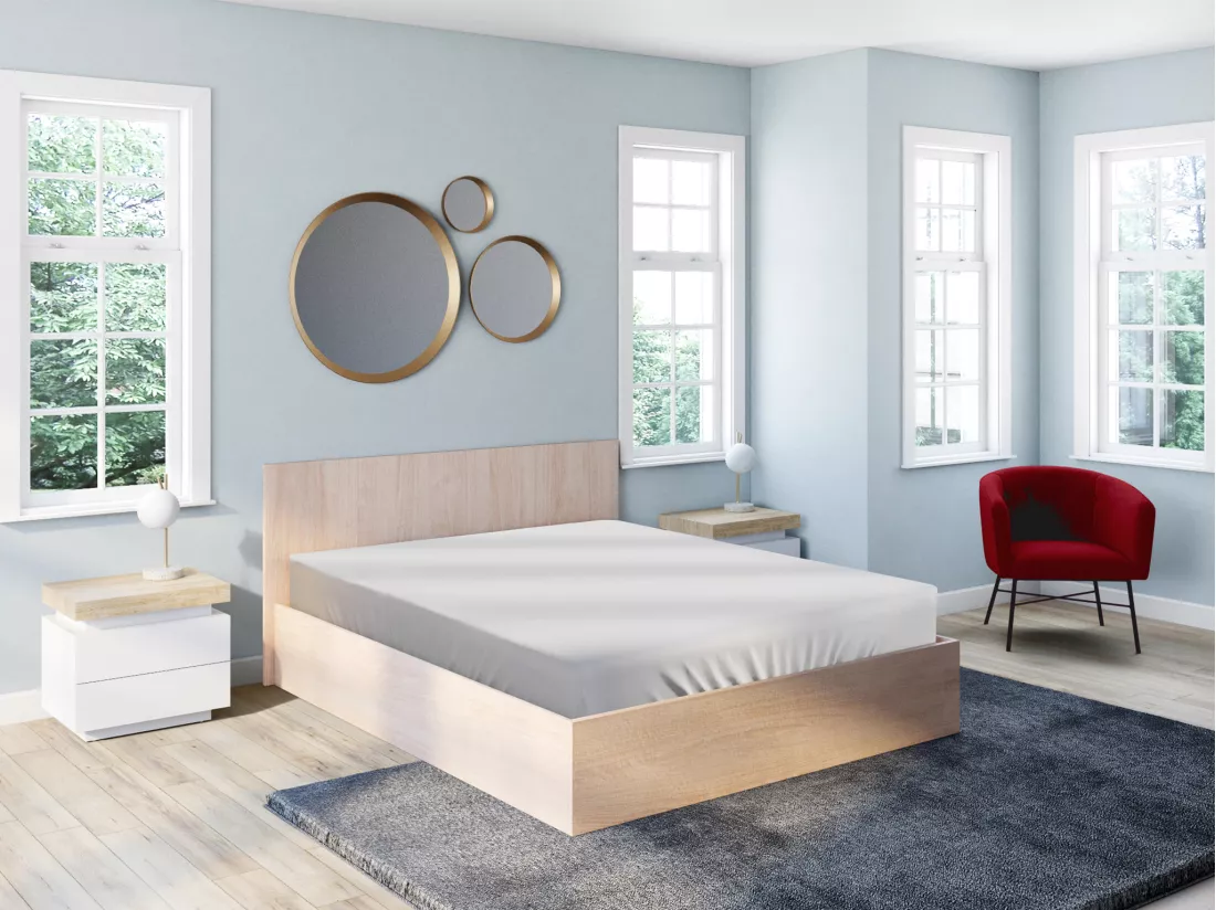 Lit coffre 140 x 190 cm - Coloris : Naturel - ELPHEGE