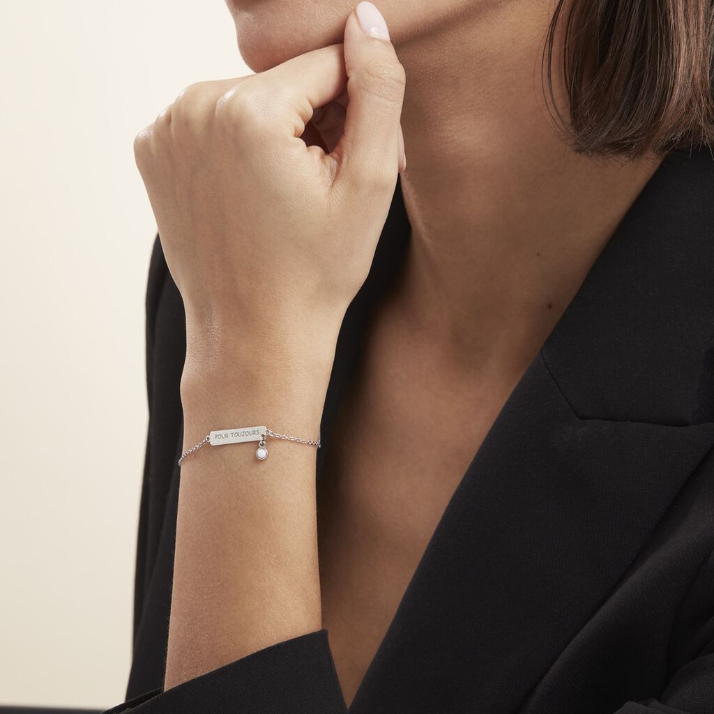 Bracelet Argent Blanc Sameera Agate