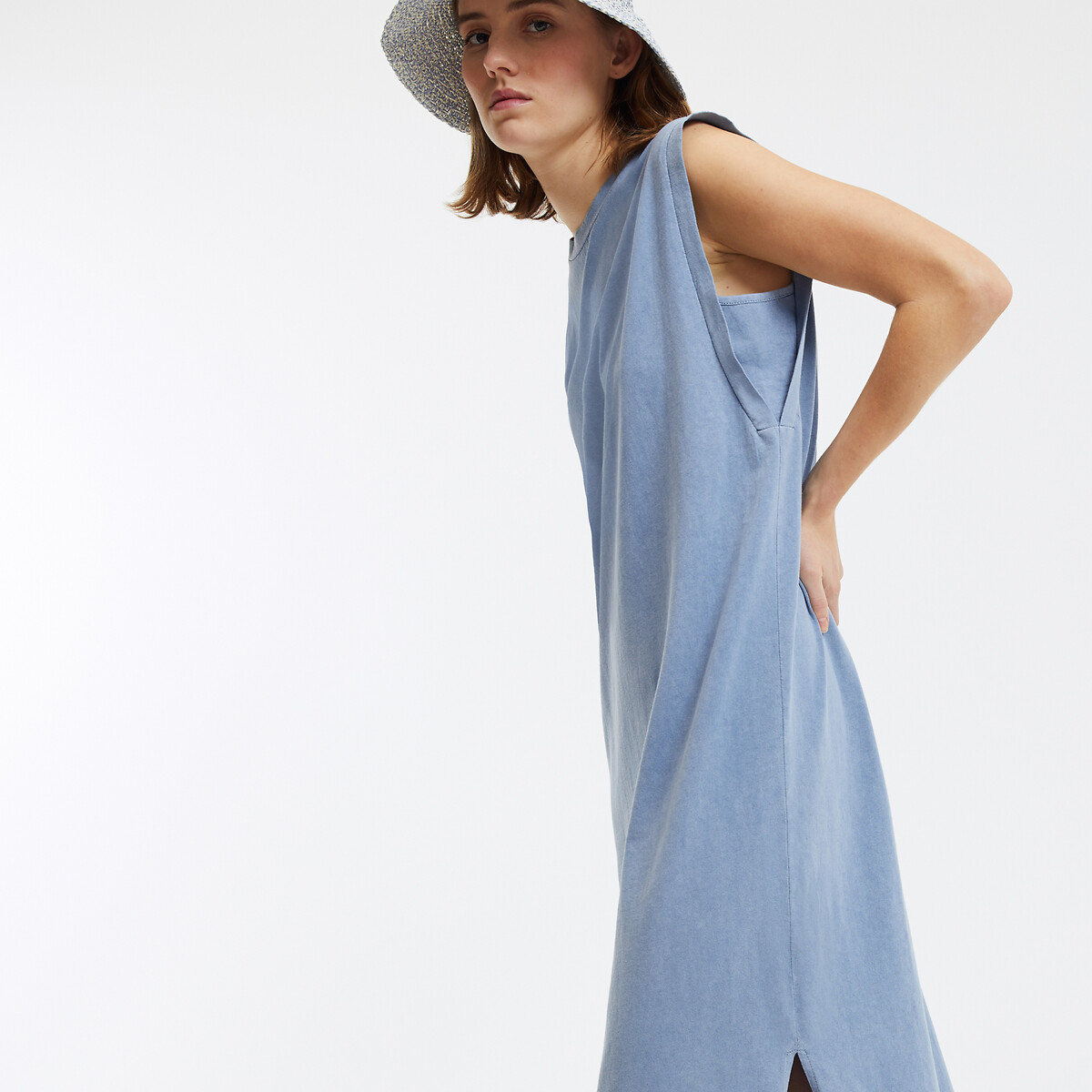 COLEÇÕES LA REDOUTE<br>Vestido longo sem mangas estilo camiseta