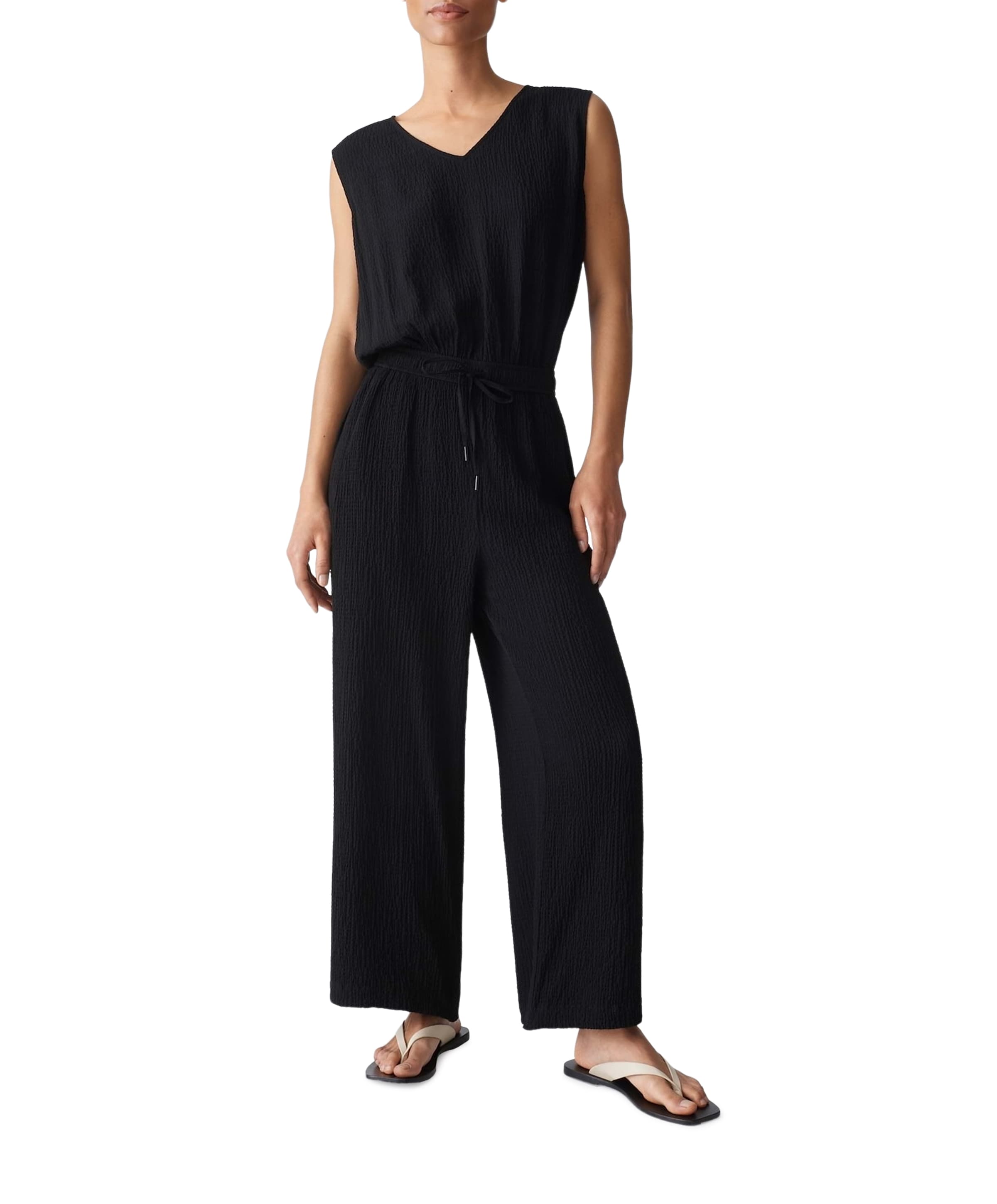 OPUS Mylara dames jumpsuit zwart
