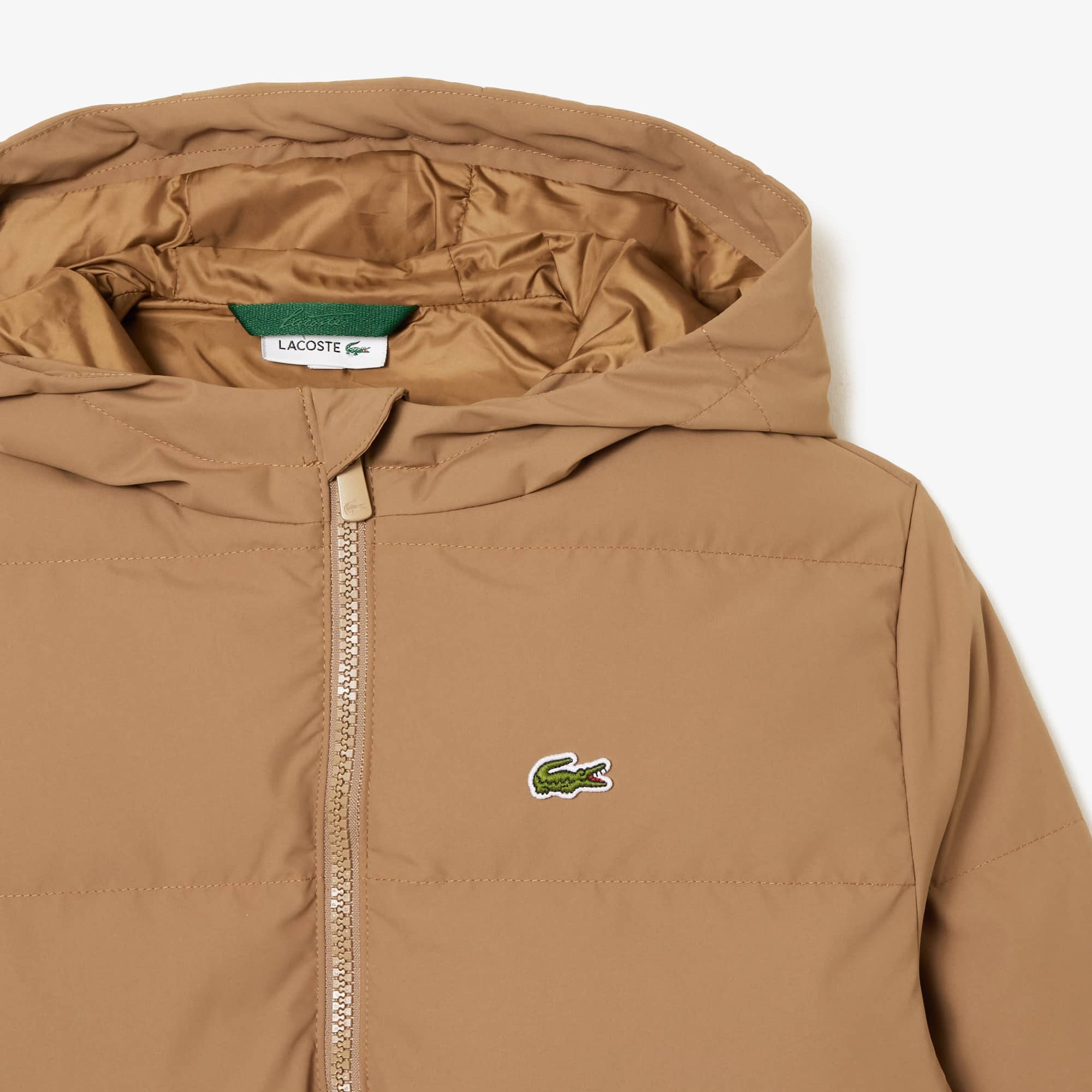 Doudoune à capuche avec crocodile au dos Manteaux & Blousons - Marron - Lacoste - Enfant