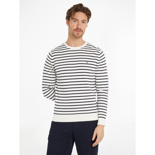 Tommy Hilfiger Wcc Essential Crew Neck Striktrøje, Ivory/Desert sky, M