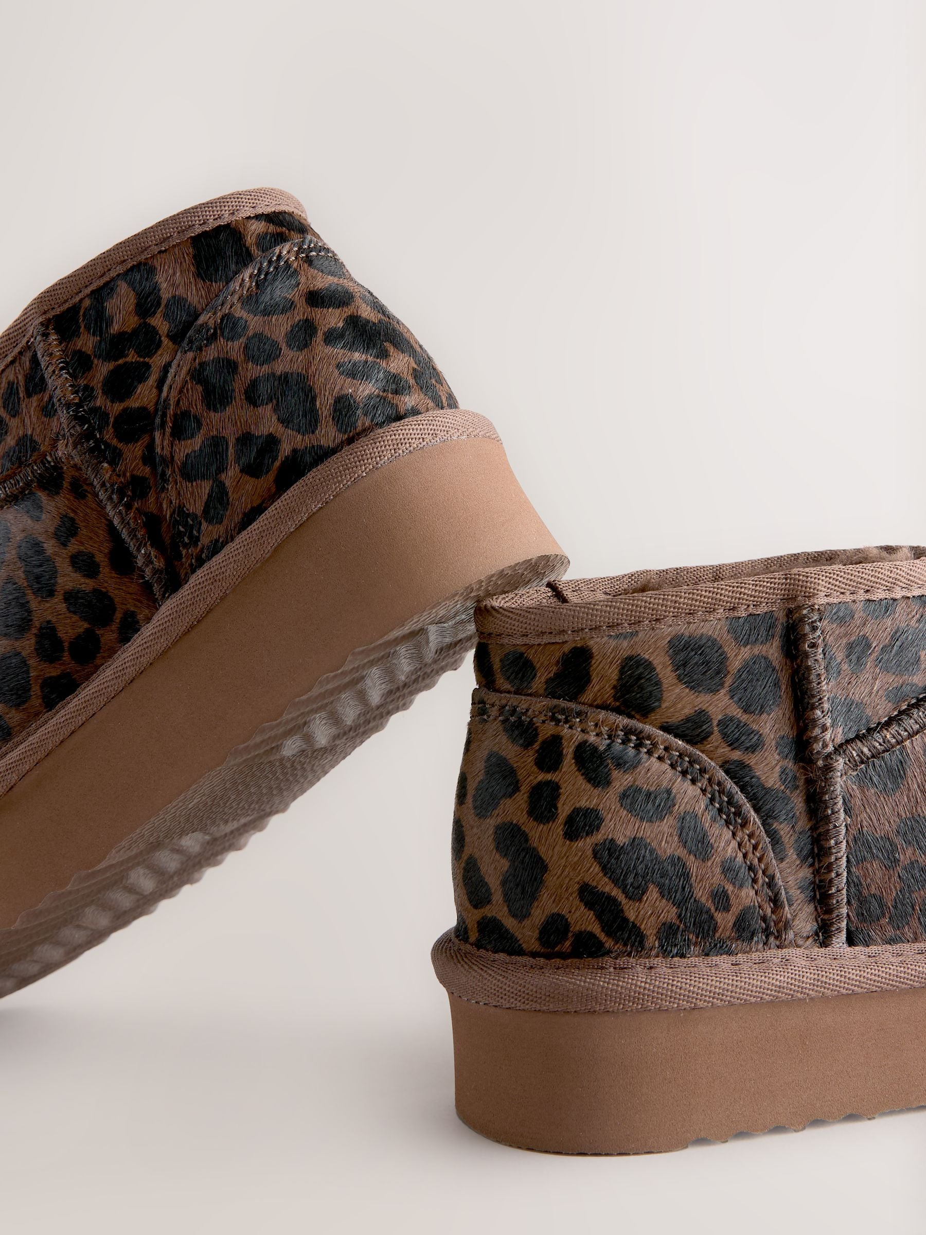 Chocolade Bruin luipaard Print - Lage schoenen mini warmgevoerde waterafstotende suède Boots