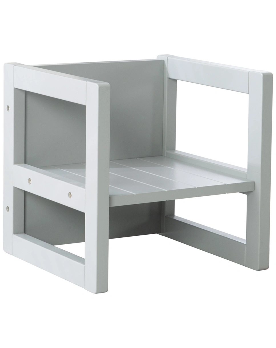 Kinderhocker LANDHAUSSTIL (Farbe: grau)