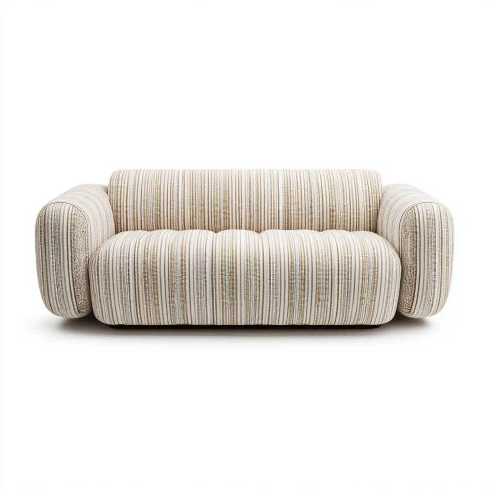 3-Sitzer-Sofa Stoff 180x90x75 cm – Beige Streifen – Modernes Design