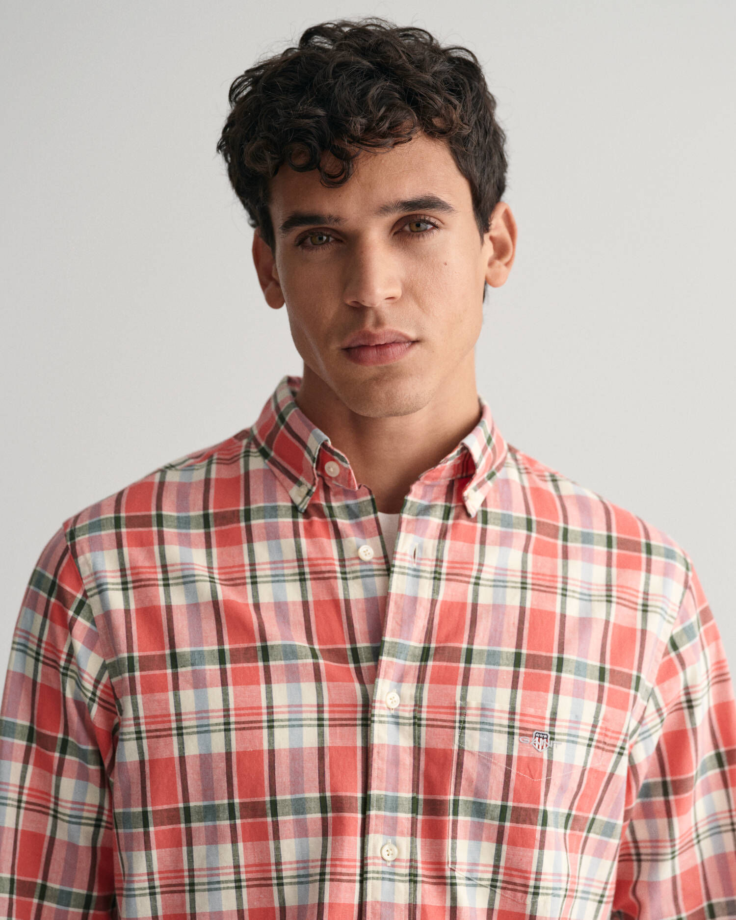 Gant| Herren Hemd mit Leinen REG COTTON LINEN CHECK SHIRT Regular Fit Langarm