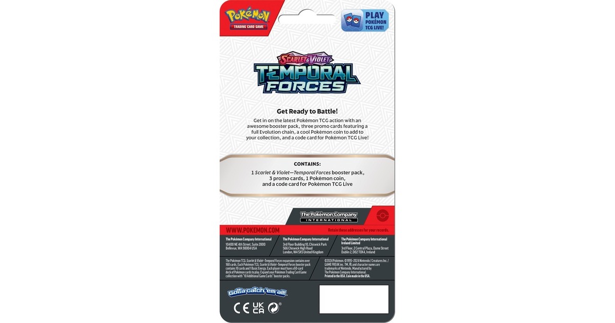 AsmodeePokémon TCG: Scarlet & Violet Temporal Forces Premium Checklane Verzamelkaarten  (Engels, Vanaf 2 spelers, Vanaf 6 jaar, assorti)