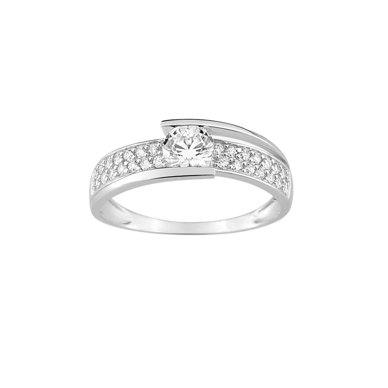 Bague femme - Oxyde de zirconium - Or 18 Carats