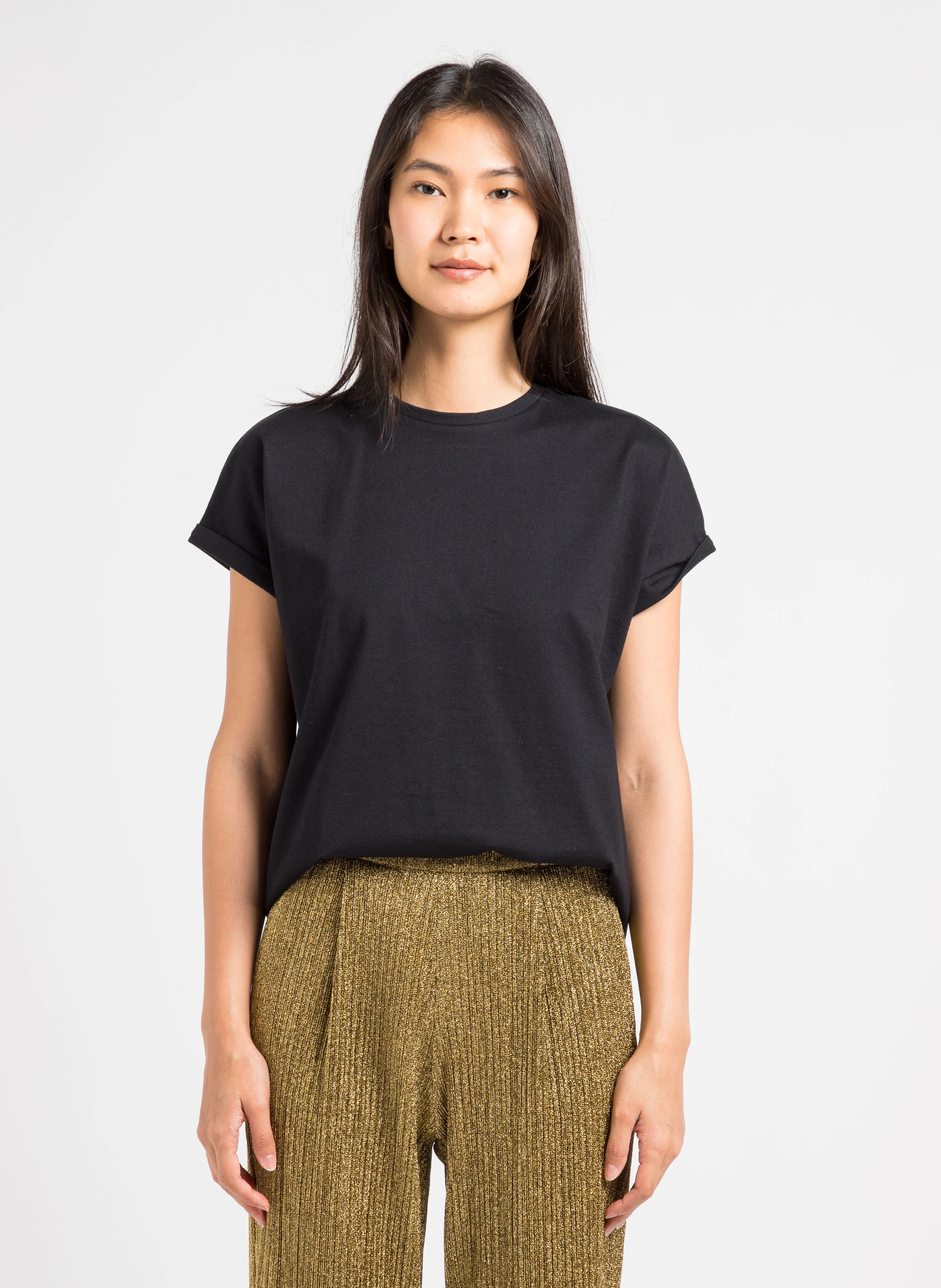 Tee-shirt col rond en coton bio | Noir
