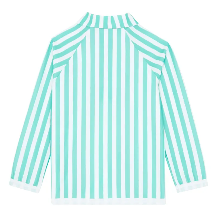 Juillet Juillet T-shirt Anti-UV Saline Rayé | Turquoise