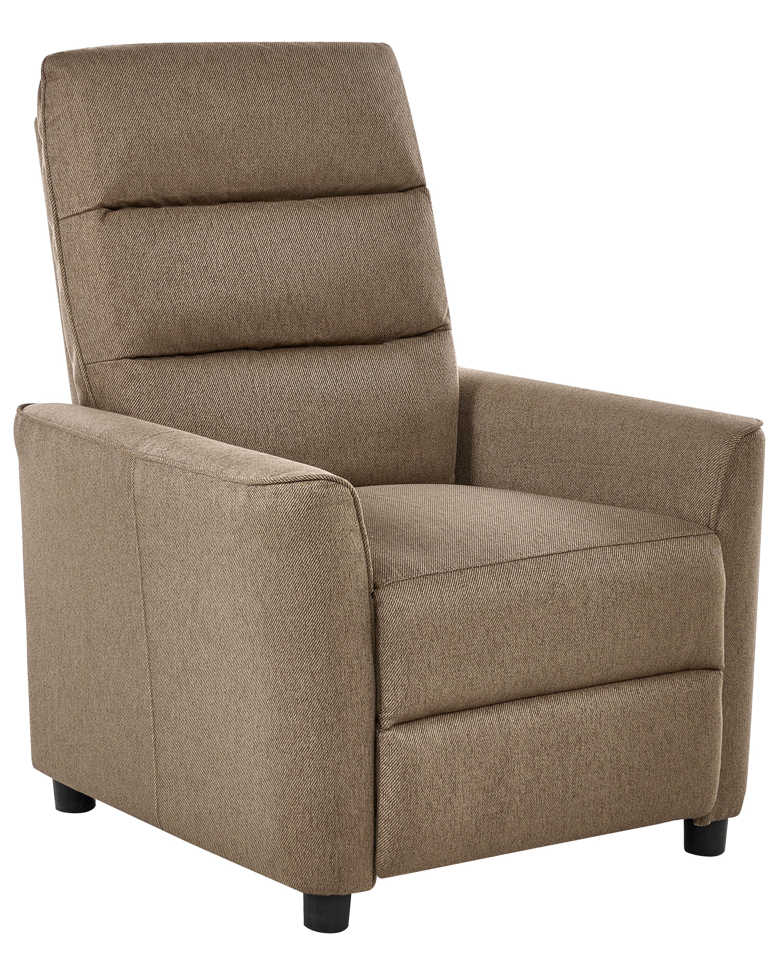 Relaxfauteuil SANDE inclusief voetensteun Stof Bruin