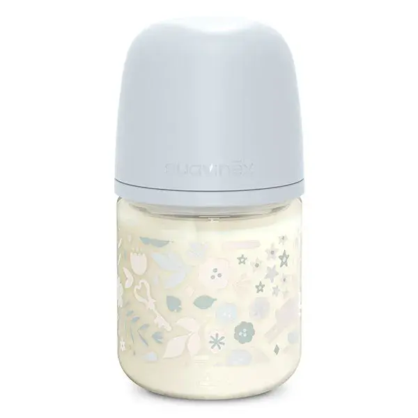Mamadeira de vidro Suavinex Wonderland com bico SXPro S - Azul Wonderland - 120ml