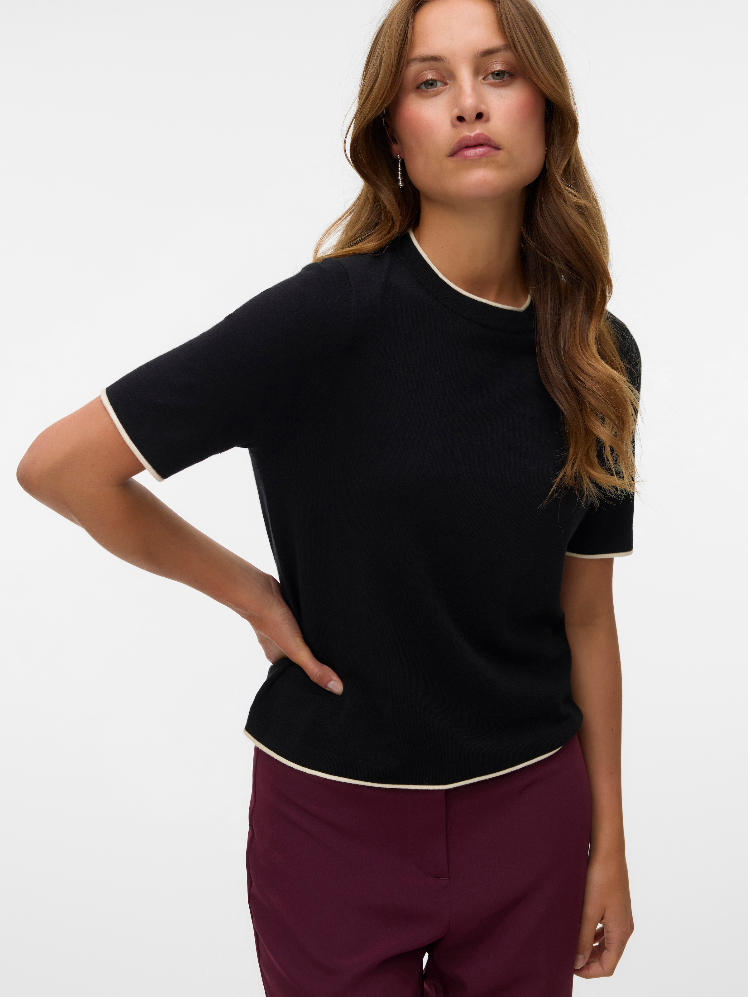 Vero Moda Kurzarmpullover »VMBREEZE SS O-NECK PULLOVER BOO«