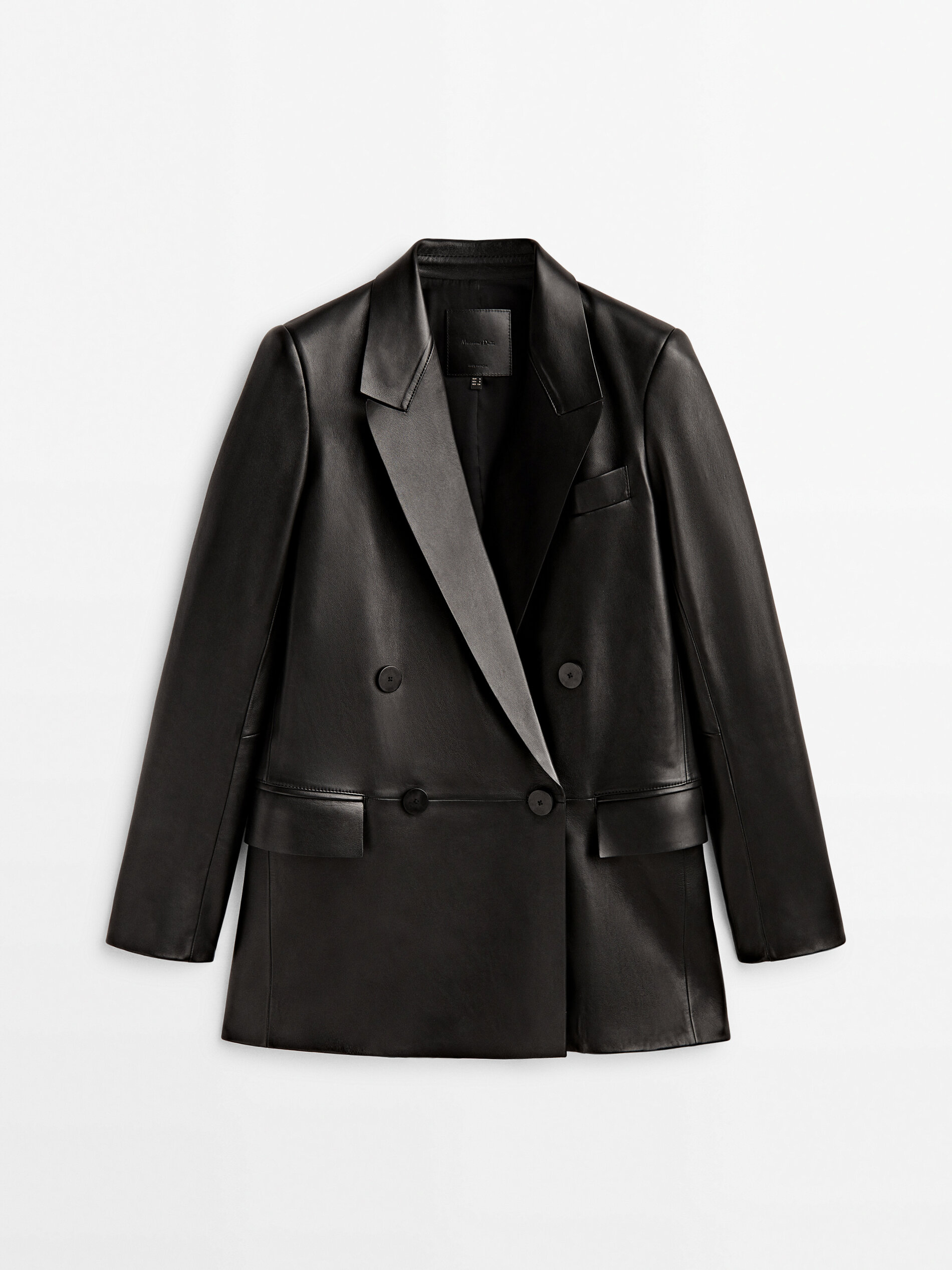 Blazer cruzado sem couro - PRETO