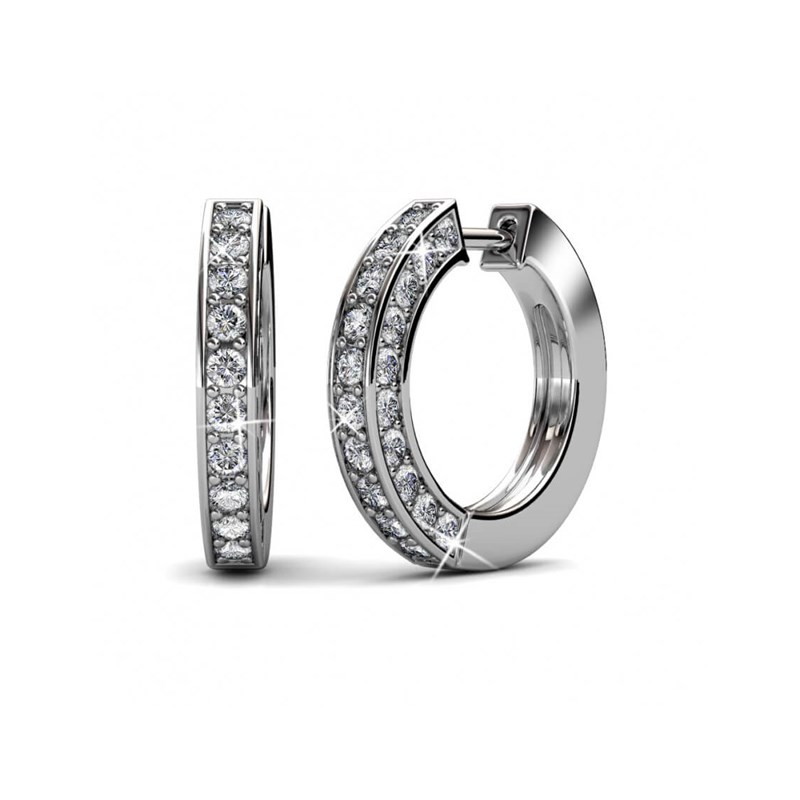 Boucles d'oreilles Perry - Argenté et Cristal