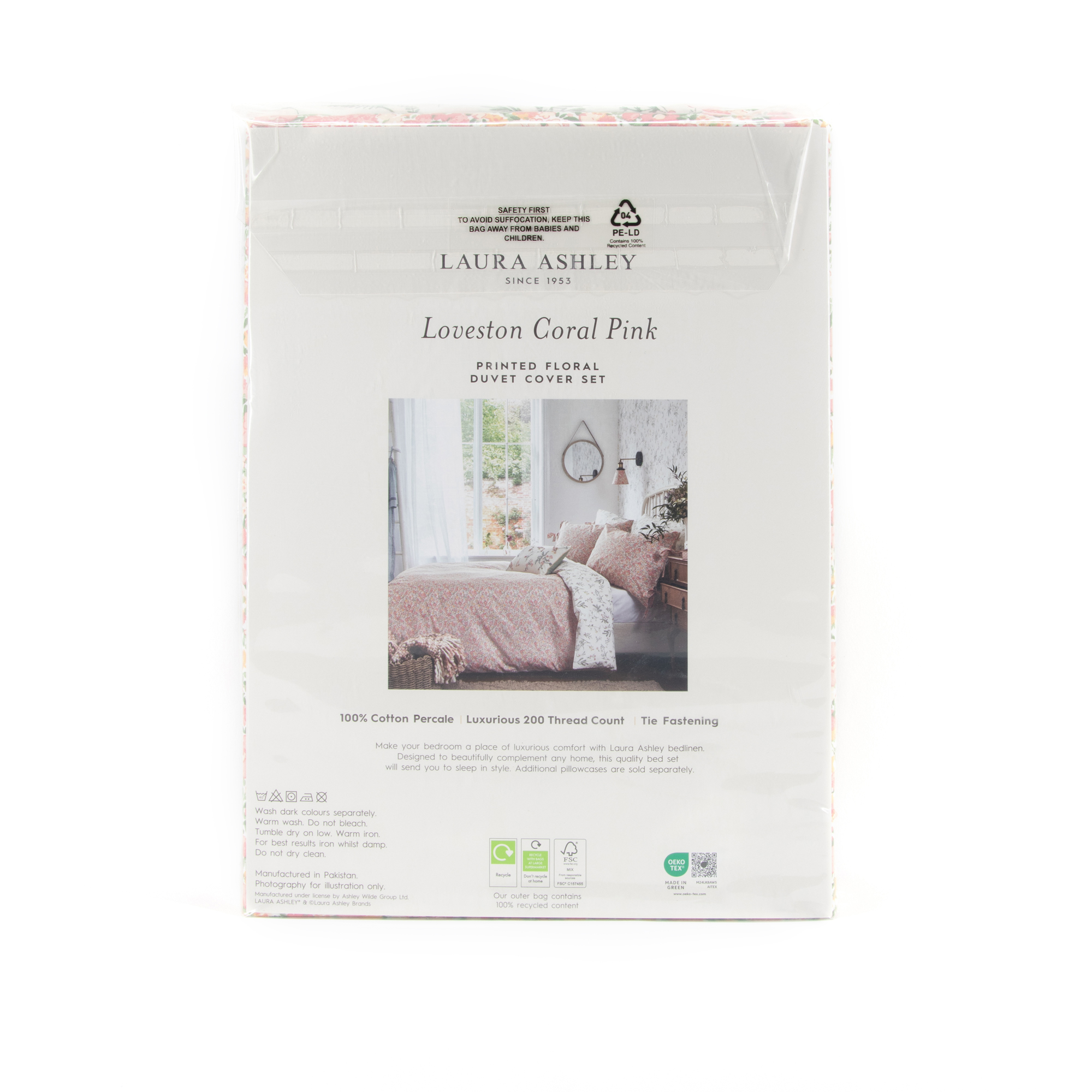 Dekbedovertrek Loveston Coral Pink 200x200 cm