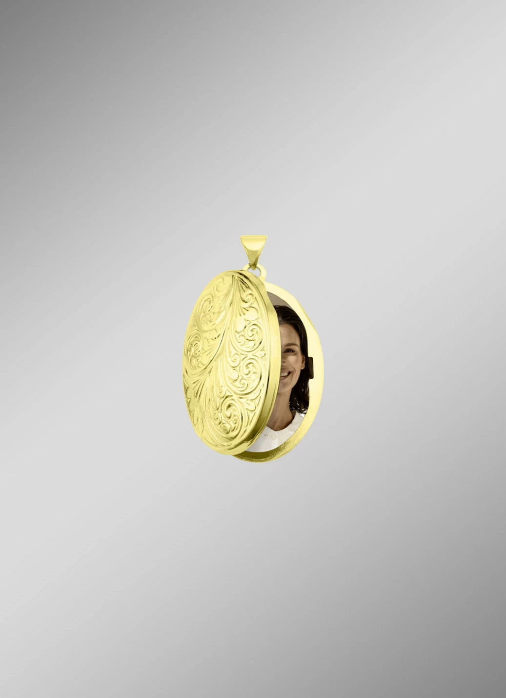 Elegantes, vergoldetes Medaillon aus Silber 925/- fein