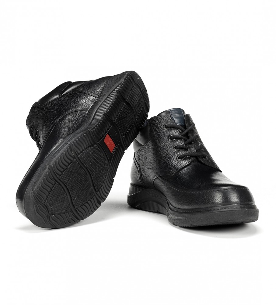 Botas de tornozelo Fluchos Denver em couro preto