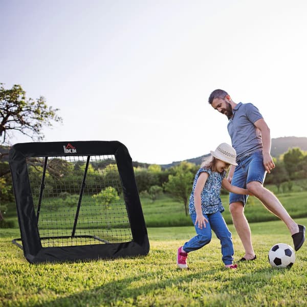 Foldefotballmål, Fotballrebounder, Returvegg, Nett For Multisport, 5-Nivå Justerbar, 128X118X108-120Cm