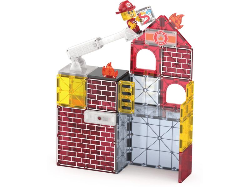 Magna-Tiles Fire Station 50 Teile Bau-Set mit 50 magnetischen Teilen
