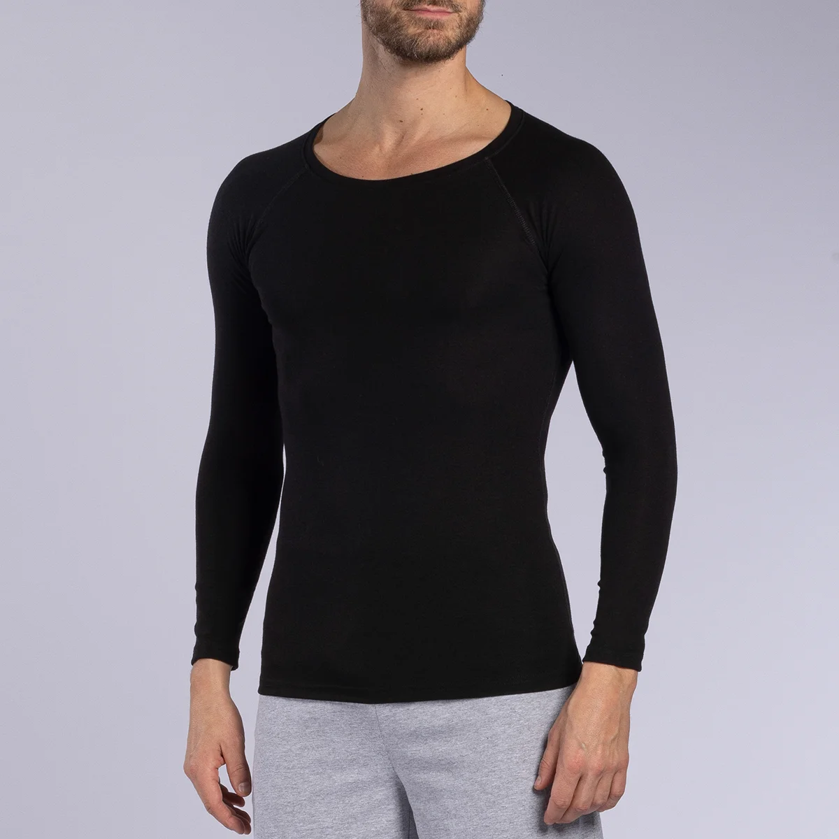 T-shirt manches longues thermique homme noir