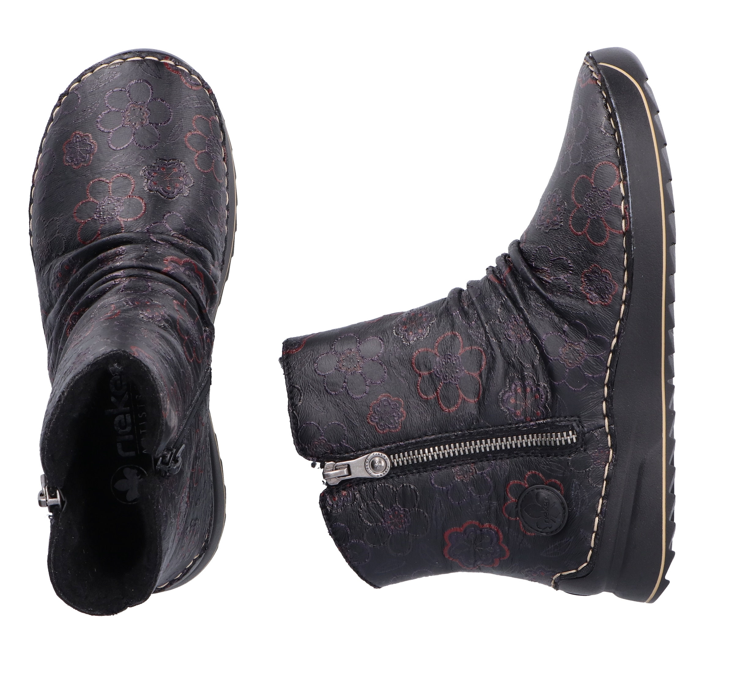 Rieker Winterboots  , Plateaustiefelette, Print-Boots mit Aussenreissverschluss