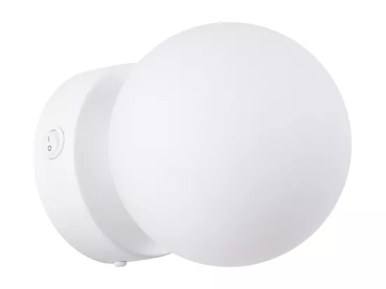 Applique Yoli moderne en acier/verre - 1 sources lumineuses - L.12 x H.12 cm - blanc