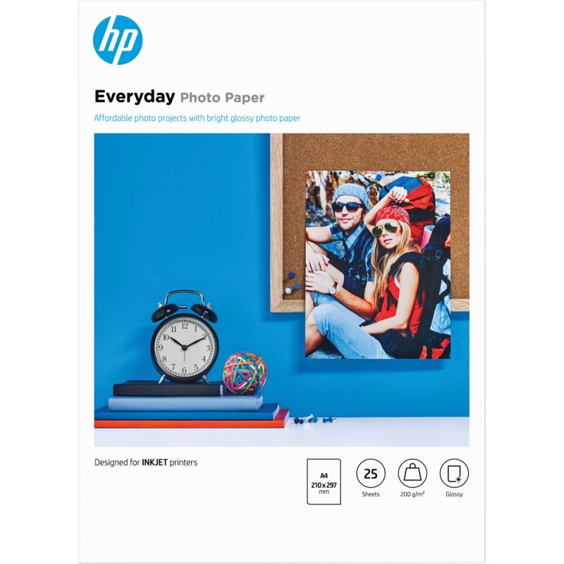 Papier photo glacé HP Everyday A4 200 g - 25 feuilles