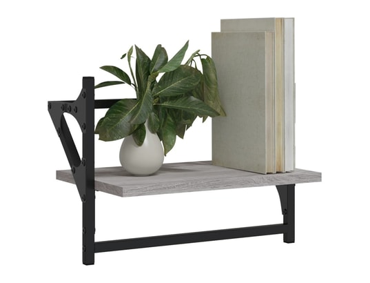 VIDAXL - Etagère murale étagères murales avec barres 2 pcs sonoma gris 40x25x30 cm