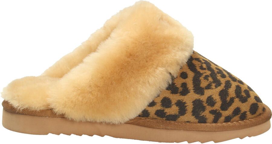 Warmbat Collie Print Panther Dames Sloffen Chestnut