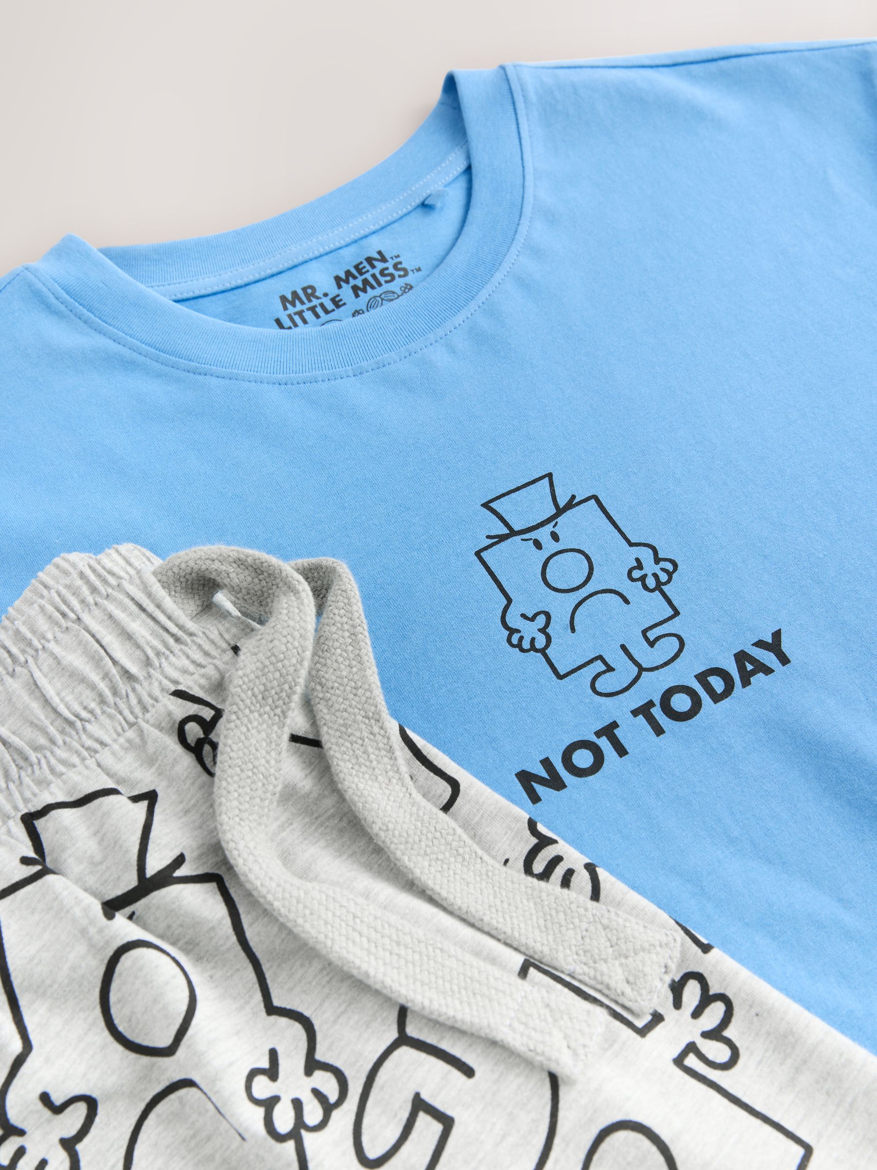 Blauw - License Mr Men Grumpy Pyjama's Set