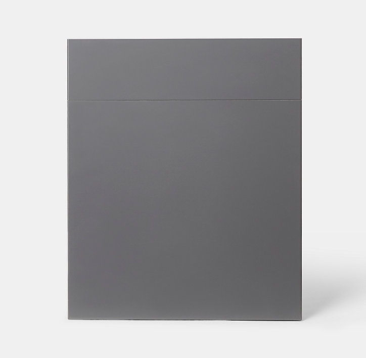 Façade de cuisine 1 porte et 1 tiroir Stevia gris anthracite brillant l. 60 cm x H. 72 cm GoodHome