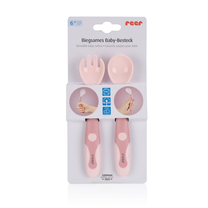 Reer - Lernbesteck 360° biegbar - rosa - 2tlg.