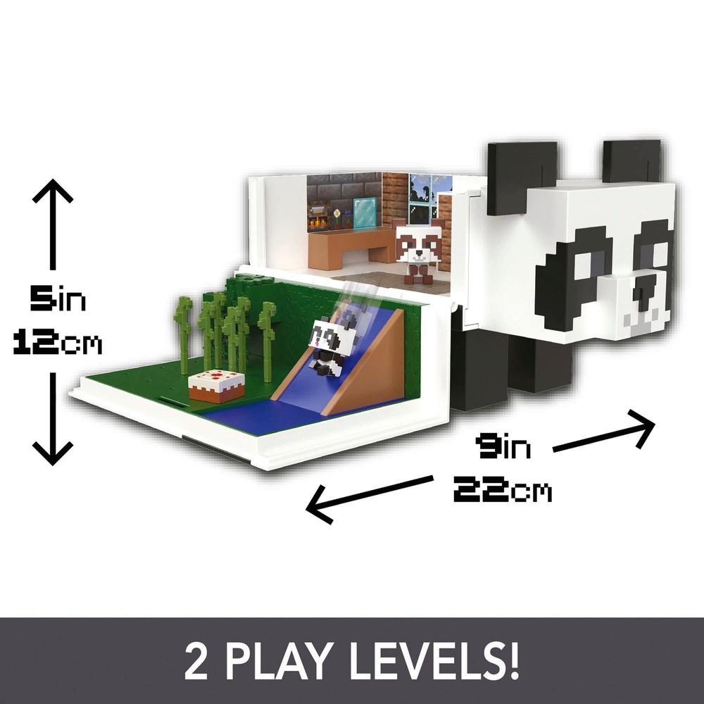 Minecraft Mob Head Minis Panda Spielhaus Set und Figuren