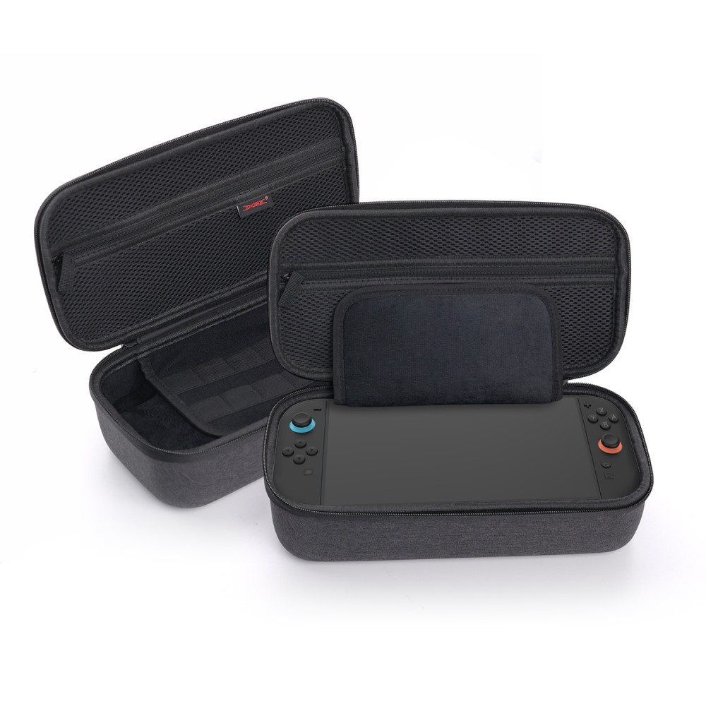 Nintendo Switch V2 Reise Box Schutztasche Hartschale mit Handschlaufe - Grau
