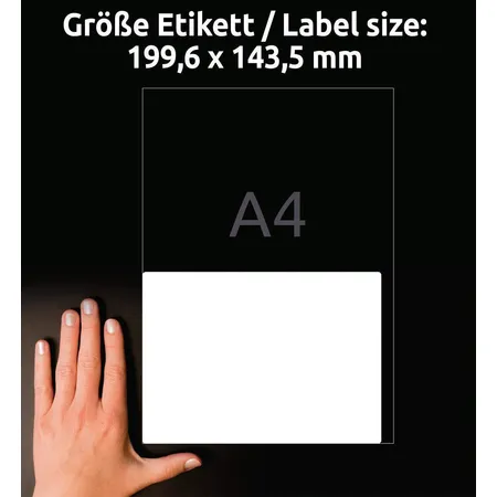 Avery Zweckform L4734REV-25 Universal-Etiketten,A4 199,6 x 143,5 mm, 30 Bogen/60 Etiketten, weiß