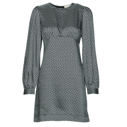 MICHAEL Michael Kors - MK LOGO TIE HT MINI DRESS Negro / Beige