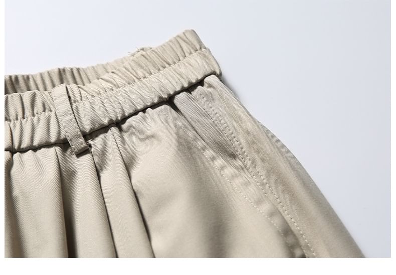 Shineon Studio - Hoge taille, effen, wijde shorts