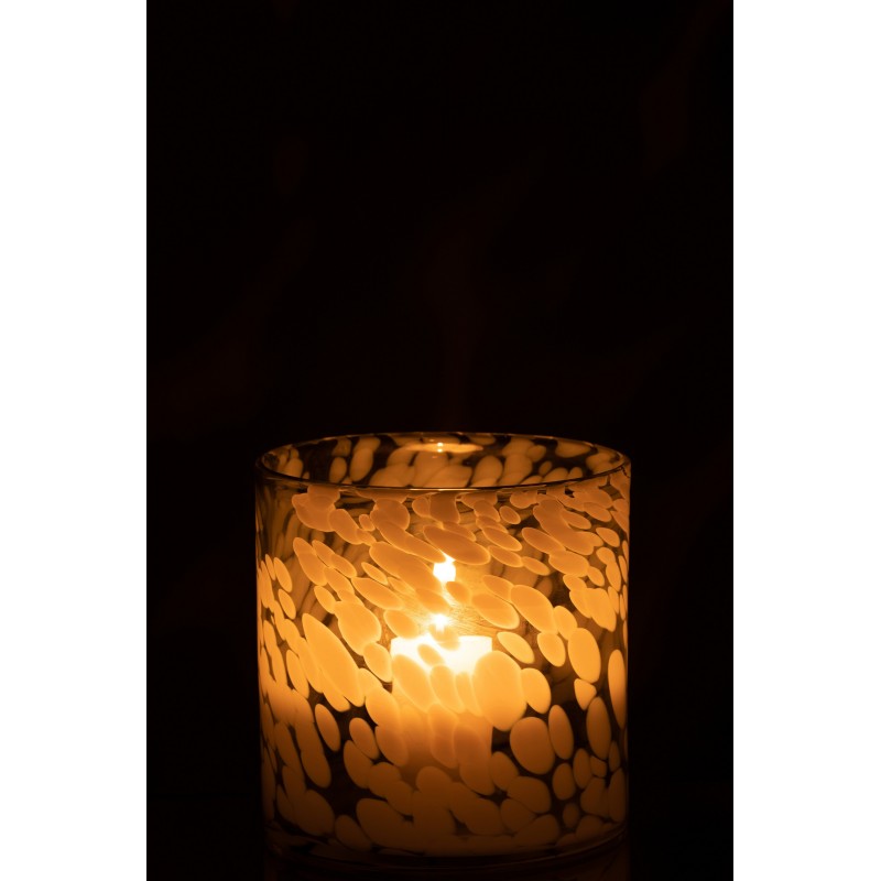 Photophore en verre gris 18x18x18 cm